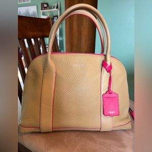 Gorgeous Coach Tan and Hot Pink Large Satchel